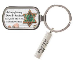 Custom Made Jewish Stones Memorial Keychain Keepsake