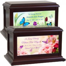 Flower, Butterfly, Nature Cremation Urns