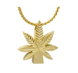 Marijuana Leaf 10KT or 14KT Gold Cremation Jewelry Urn - SHIPS NOW