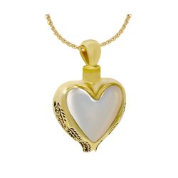 Moonstone Heart 10KT or 14KT Gold Cremation Jewelry Urn - SHIPS NOW