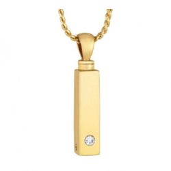 Gold Bar Crystal 18kt Gold Cremation Jewelry Urn