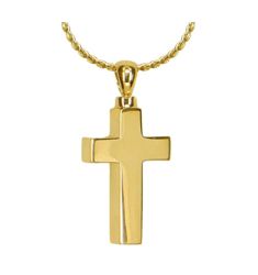 Men's Perfect Cross 14KT Gold Cremation Jewelry Urn - SHIPS NOW