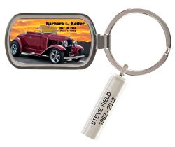 Customized 1930 Red Ford Model A Roadster Keychain Keepsake