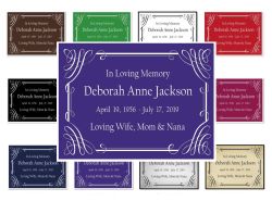 Colorful Calligraphy Name Plates For Cremation Urns