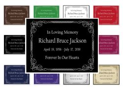 Colorful Scroll Name Plates For Cremation Urns