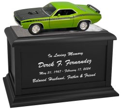 Race Track Cremation Urn & 1970 Plymouth Cuda Décor