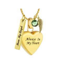 Always Gold Cremation Pendant Urn - Love Charms Option