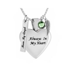Always In My Heart Ash Jewelry Urn - Love Charms Option