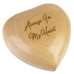 Always In My Heart Cherry Keepsake Cremation Urn - Engraving Option