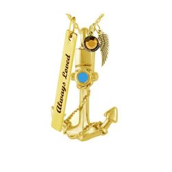 Anchor Gold Necklace Ash Urn