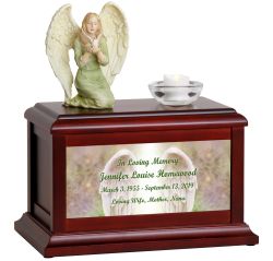 Angelina Angel Art & Wood Cremation Urn