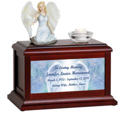 Rosangela Angel Art & Wood Cremation Urn