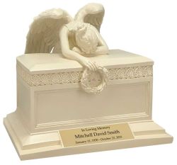 Weeping Angel Pearl Adult Cremation Urn