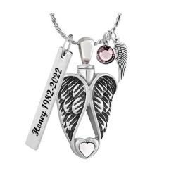 In Angel's Wings Crystal Jewelry Urn - Love Charms Option