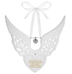 Angel Silver Heart Urn Ornament