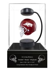 Football Cremation Urn & University of Arkansas Hover Helmet Décor