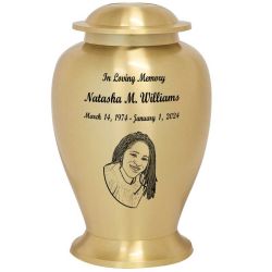 At Peace Photo Pro-Engraved Adult Cremation Urn