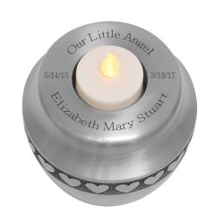 Candle Heart Pewter Baby Urn