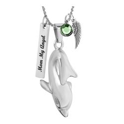 Baby Dolphin Ash Pendant Urn - Love Charms Option