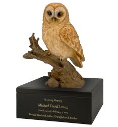 Barn Owl Art & Wood Cremation Urn Adult or Medium
