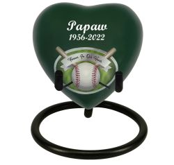 Baseball - Forever In Our Hearts Keepsake Urn - Stand Option