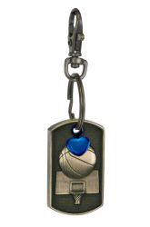 Basketball Dog Tag Blue Heart Key Chain Urn