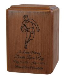 Customized Basketball Wood Urn 