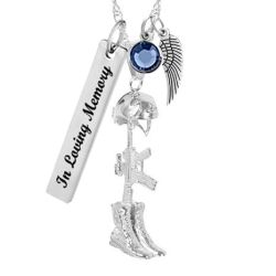 Battlecross Silver Cremation Urn Pendant - Love Charms Option