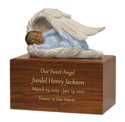 Toddler Boy Protective Angel Wings Urn
