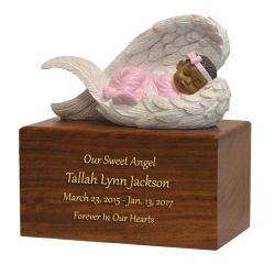 Toddler Girl Protective Angel Wings Urn