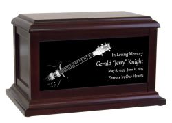 Black & White Guitar Memorial Urn