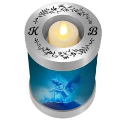 Blue Angel Candle Cremation Urn - Engraving Available - LED Candle Included - Fast Shipping Classic Angel Urn