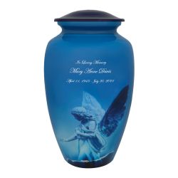 Blue Angel of Protection Cremation Urn