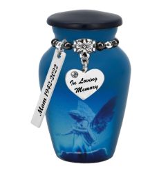 Blue Angel of Protection Mini Urn - Love Charms™ Option