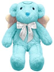 Blue Angel Teddy Bear Keepsake Urn - Personalized Ribbon Option