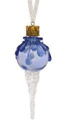 Blue Snowball Icicle Ornament Keepsake Urn