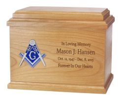 Masonic Emblem Blue Lodge Silver Oak Urn