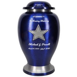 Cowboy Star Adult Cremation Urn - Engraved Option