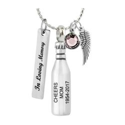 Stainless Bottle Ash Urn - Love Charms Option