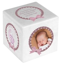 Baby Girl Color Photo Block Urn