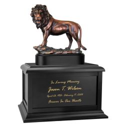Bronze Lion Keep The Memory® Wood Urn Set