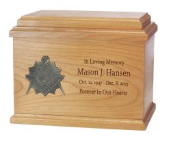 Masonic Emblem Blue Lodge Bronze Oak Urn