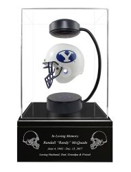 Football Cremation Urn & Brigham Young University Hover Helmet Décor