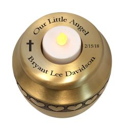 Candle Heart Brass Infant Urn