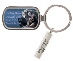 Canine Protector Keychain Urn by Anne Stokes