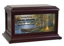 Canoe At Sunset Cremation Urn by Abraham Hunter