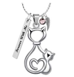 Cat And Kitten Pendant Ash Urn - Love Charms™ Option