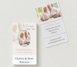 Celebration Photo Memorial Cards - Funeral  Cards - Celebration of Life Cards