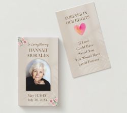 Personalized Flower Hills Memorial Funeral Cards