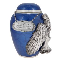 Child Wings of an Angel Blue Urn - Pro Laser Engraving